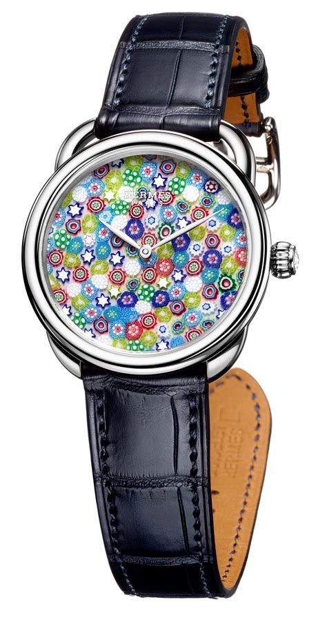 hermes arceau millefiori|Hermes watches: 1000 glass flowers mark the passing hours on .